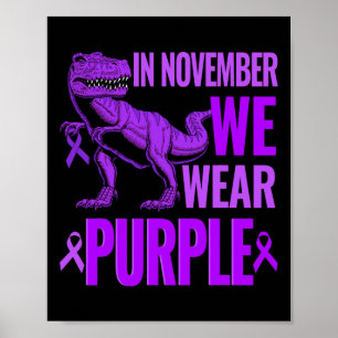 Trex Dinosaur In November dragen we paars Epilepsi Poster