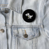 Trex Dinosaur Lacrosse Funny Lax Player Goalie Kin Ronde Button 5,7 Cm (In situ)