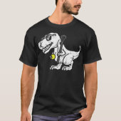 Trex Dinosaur Lacrosse Funny Lax Player Goalie Kin T-shirt (Voorkant)