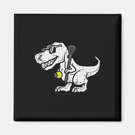 Trex Dinosaur Lacrosse Grappige Lax Speler Keeper Magneet (Voorkant)