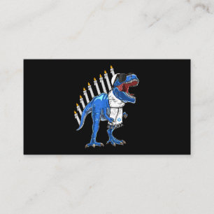 Trex Dinosaur Menorah Hanukkah Chanokah Jewish Boy Visitekaartje