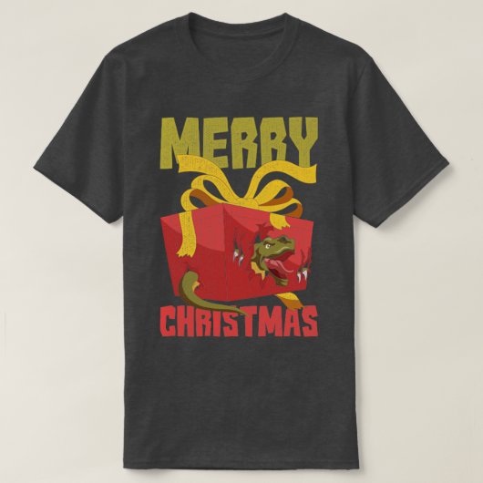 Trex Dinosaur Merry Kerstfeest T-shirt (Design voorkant)