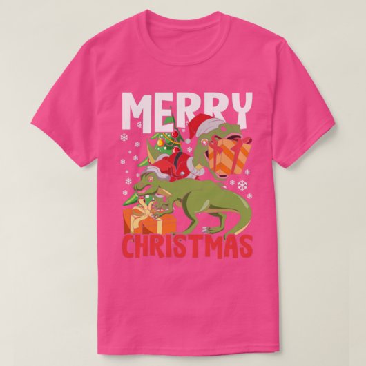 Trex Dinosaur Merry Kerstmis 1 T-shirt (Design voorkant)