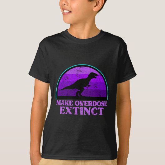Trex Dinosaur Paars Make overdosering Uitgebreid A T-shirt (Voorkant)