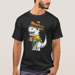 Trex Dinosaur Taco Poncho Sombrero Cinco De Mayo T-shirt