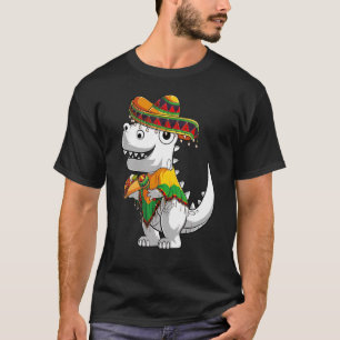 Trex Dinosaur Taco Poncho Sombrero Cinco De Mayo T-shirt