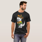 Trex Dinosaur Taco Poncho Sombrero Cinco De Mayo T-shirt (Voorkant volledig)