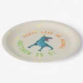 Trex Dinosaur Verjaardagsfeest Borden Papieren Bordje (Gekanteld)