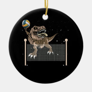 Trex Dinosaur Volleyball Sport Player Keramisch Ornament