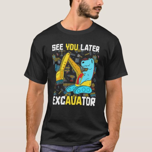Trex Dinosaur ziet je later uitgravator Funny Birt T-shirt (Voorkant)