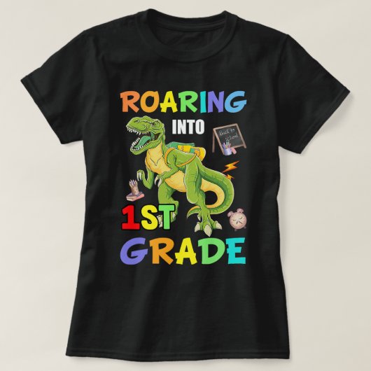 TRex Dinosaurus Blijf Wild T-shirt (Design voorkant)