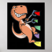 TRex Dinosaurus Boulderen Klimmer Boulder Poster (Voorkant)