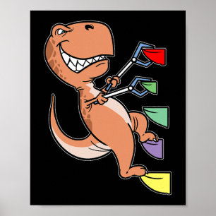 TRex Dinosaurus Boulderen Klimmer Boulder Poster
