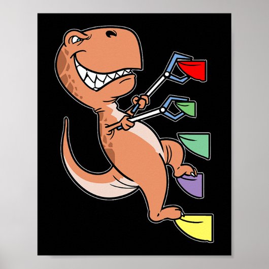 TRex Dinosaurus Boulderen Klimmer Boulder Poster (Voorkant)