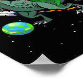 TRex Dinosaurus In De Buitenruimte Astronaut Alien Poster (Hoek)