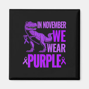 Trex dinosaurus in november dragen we paars Epilep Magneet