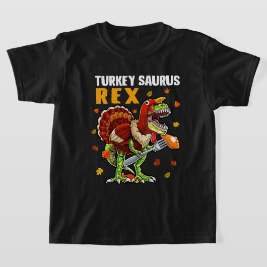 TRex Dinosaurus Turkije Saurus Joke Funny Thanksgi T-shirt (Laagn)