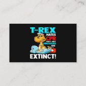 TRex haat reanimatie dinosaurus verpleegster grapp Visitekaartje (Achterkant)
