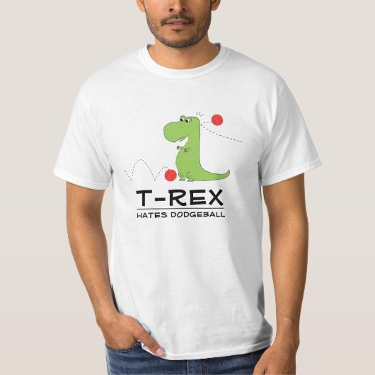 TRex Hates Dodgeball Funny T Shirt (Voorkant)
