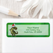 TRex in Santa Hat op groen Etiket (Insitu)