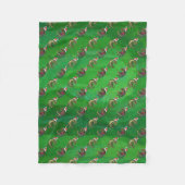 TRex in Santa Hat op groen Fleece Deken (Voorkant)