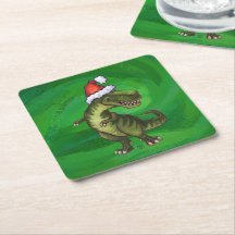 TRex in Santa Hat op groen