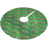 TRex in Santa Hat op groen Kerstboom Rok (Gekanteld)