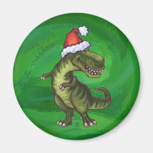 TRex in Santa Hat op groen Magneet