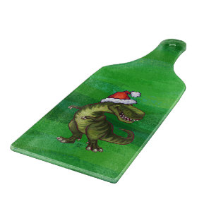 TRex in Santa Hat op groen Snijplank