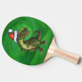 TRex in Santa Hat op groen Tafeltennisbatje (Zijkant)