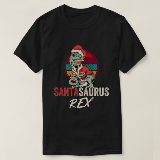 Trex Kerst Shirt Santasaurus Rex Dinosaurus Xmas (Design voorkant)