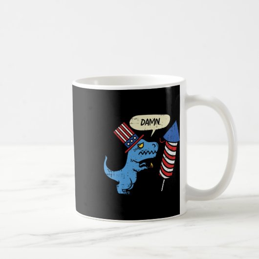 Trex Korte Handen Firecracker Grappig Vuurwerk 4e Koffiemok (Rechts)