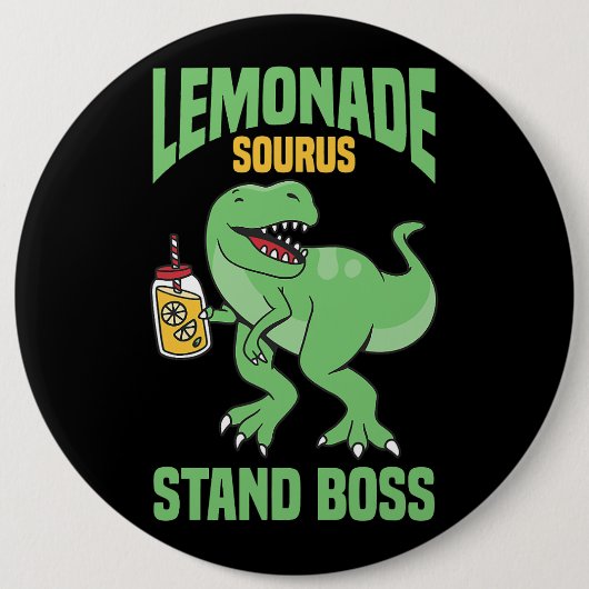 TRex Lemonade Stand Boss Kinder Lemon Squad Ronde Button 6,0 Cm (Voorkant)