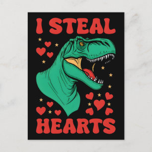Trex liefde hartveroverende dinosaurus valentijns  feestdagenkaart