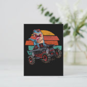 Trex Monster Truck Boys Dirt Race Retro Dinosaur Briefkaart (Staand voorkant)