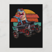Trex Monster Truck Boys Dirt Race Retro Dinosaur Briefkaart (Voorkant)