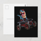 Trex Monster Truck Dirt Race Dinosaur Briefkaart (Voorkant / Achterkant)