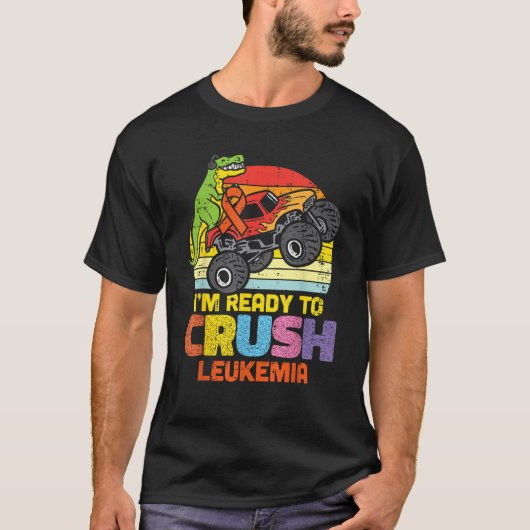 Trex Monster Truck Ready Ready to Crush Leukemia A T-shirt (Voorkant)