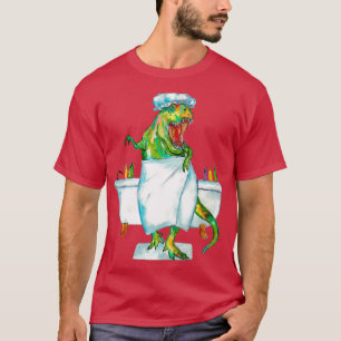 Trex nemen bad dinosaurus schilderen aquarel din t-shirt