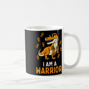 Trex Oranje Ribbon in A Warrior Leukemie Bewusthei Koffiemok