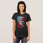 Trex Popsicle USA Flag Funny 4 juli dinosaurus T-shirt (Voorkant volledig)
