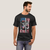 Trex Popsicle Usa Vlag 4 juli dinosaurus T-shirt (Voorkant volledig)