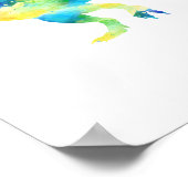 Trex Print Kleurrijke Dinosaurus Kinderkamer Poste (Hoek)