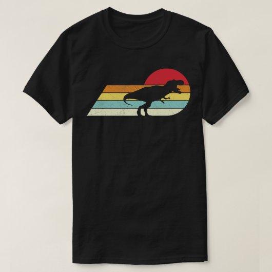 TRex Retro Dinosaur stijl vervormde stijl T-shirt (Design voorkant)