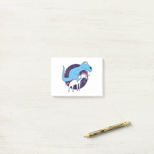 Trex Riding Unicorn Post-it® Notes (Op bureau)