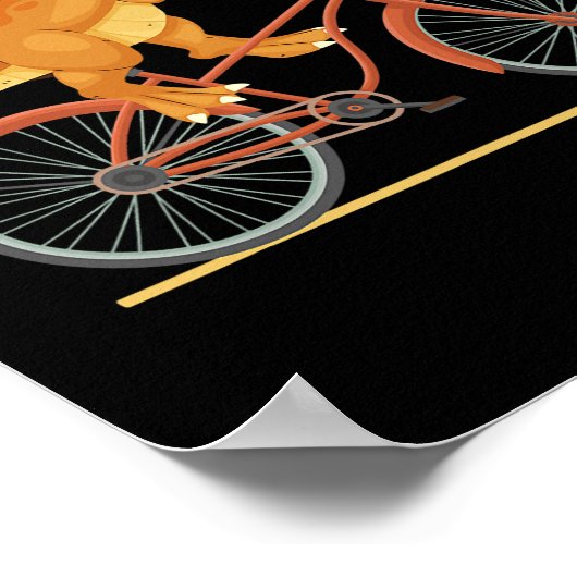 TRex Rijden Een fiets Grappige Trex Dinosaurus Fie Poster (Hoek)