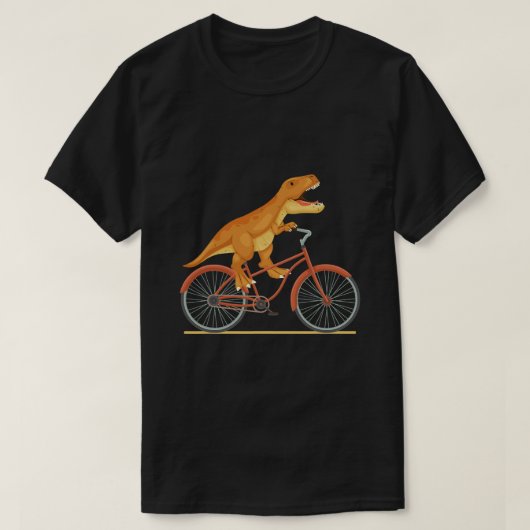 TRex Rijden Een fiets Grappige Trex Dinosaurus Fie T-shirt (Design voorkant)
