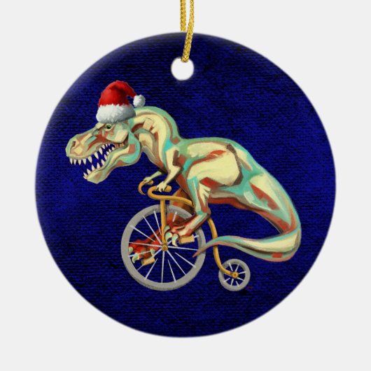 TRex Rijden op een fiets Keramisch Ornament (Voorkant)