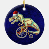 TRex Rijden op een fiets Keramisch Ornament (Achterkant)