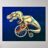 TRex Rijden op een fiets Poster (Voorkant)
